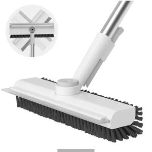 Floor Scrub Brush with Long Handle, 360 degrees Cleaning Brush with Handle